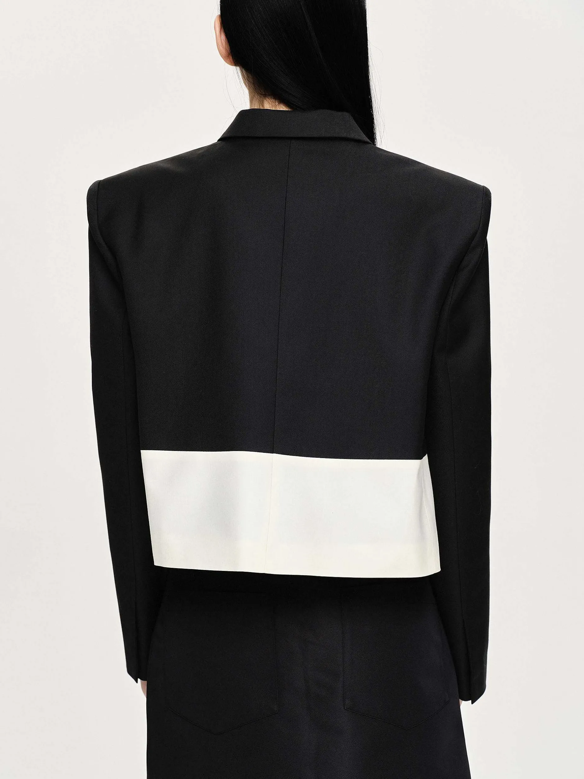 Frauen Source Unknown Zubehör<Zweifarbiger Blazer, Schwarz/Elfenbein