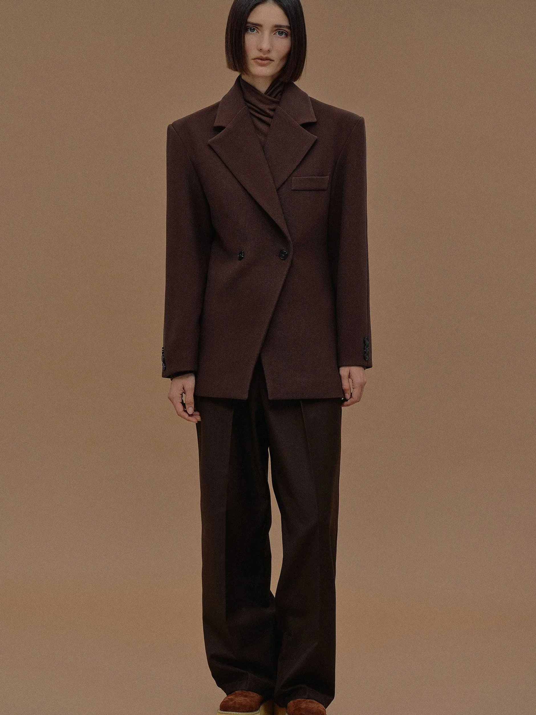 Frauen Source Unknown Kleidung<Zweireihiger Blazer Mit Taillenbund Von Nangy,