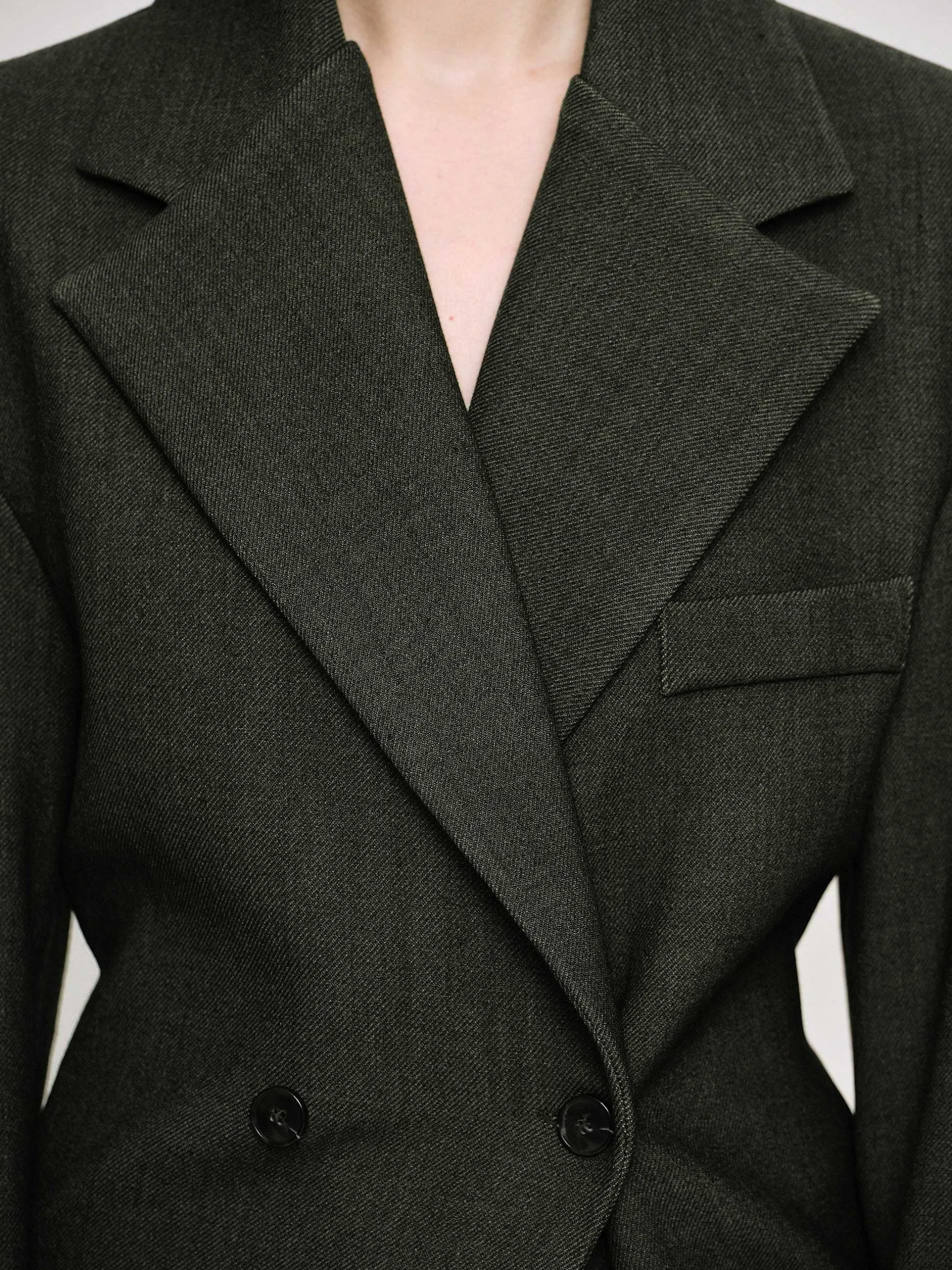 Frauen Source Unknown Oberbekleidung<Zweireihiger Blazer Mit Taillenbund Von Nangy,