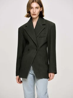 Frauen Source Unknown Kleidung<Zweireihiger Blazer Mit Taillenbund Von Nangy,