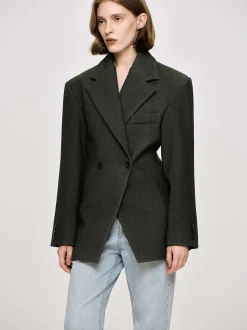 Frauen Source Unknown Kleidung<Zweireihiger Blazer Mit Taillenbund Von Nangy,