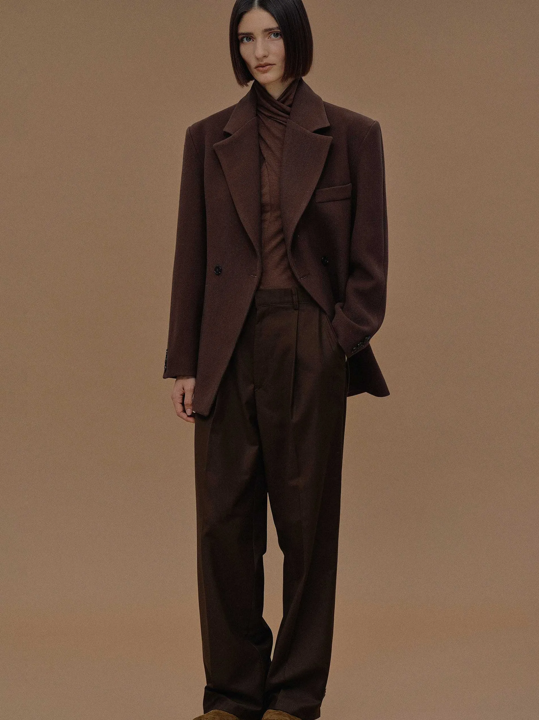 Frauen Source Unknown Oberbekleidung<Zweireihiger Blazer Mit Taillenbund Von Nangy,