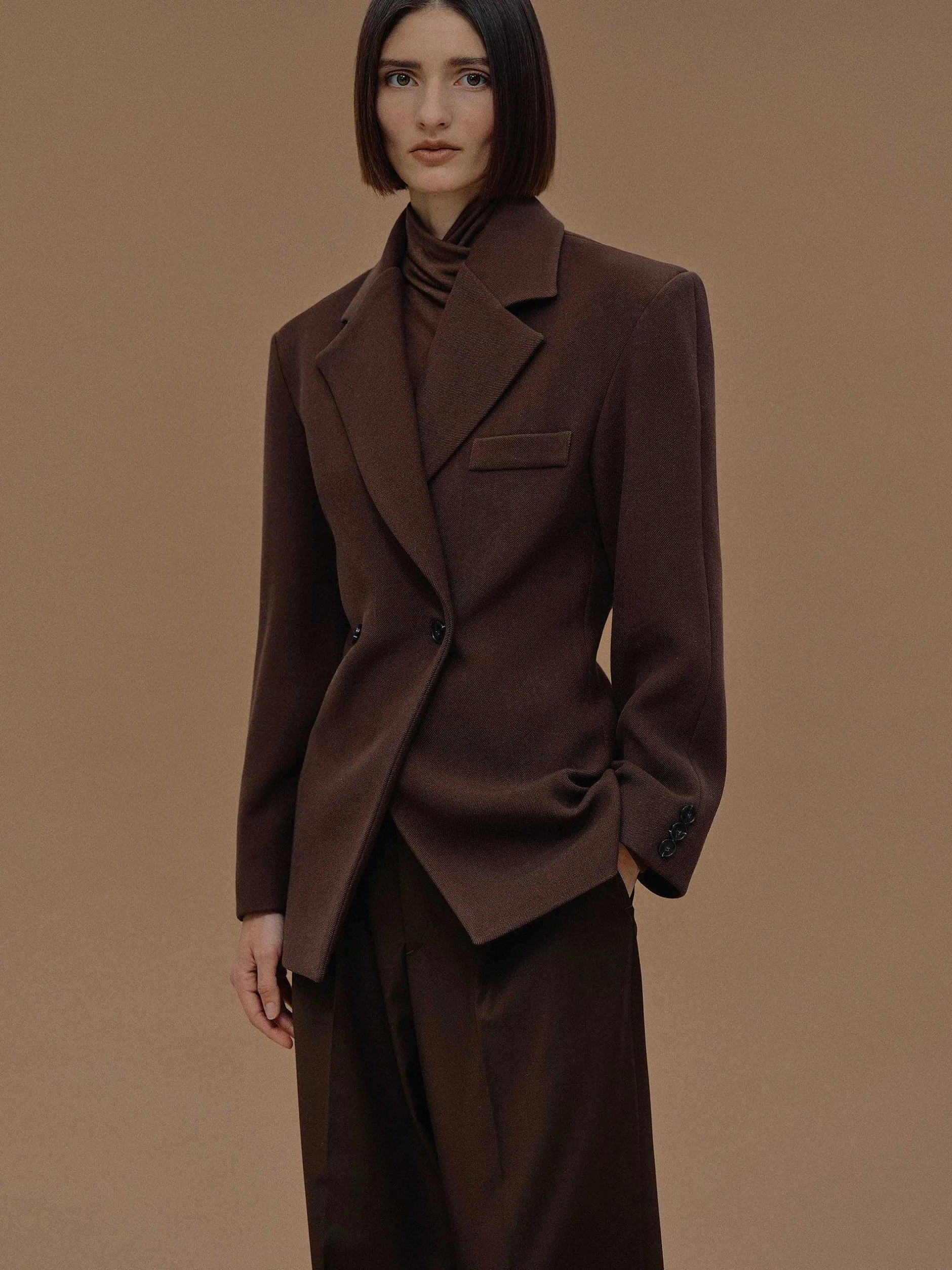 Frauen Source Unknown Oberbekleidung<Zweireihiger Blazer Mit Taillenbund Von Nangy,