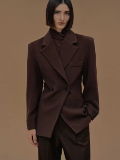 Frauen Source Unknown Oberbekleidung<Zweireihiger Blazer Mit Taillenbund Von Nangy,